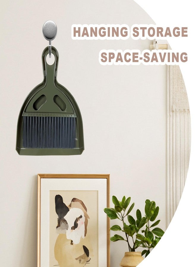 NBGYTECH Mini Broom and Dustpan Set Small Broom with Dustpan Combo Set Portable Cleaning Tools for Home Office RV Learning Camping (Olive Green) - Image 4
